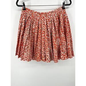 Maje orange leopard pleated mini skirt 40